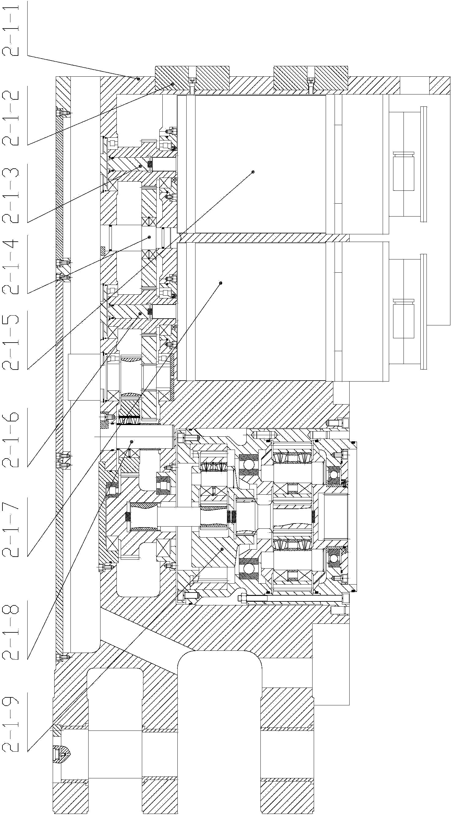 Coal mining machine with double-motor-driven traction section