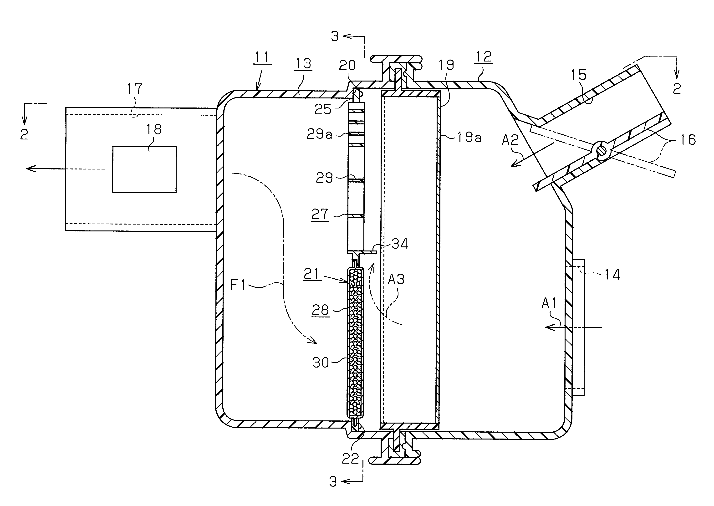 Fuel adsorption filter and air cleaner