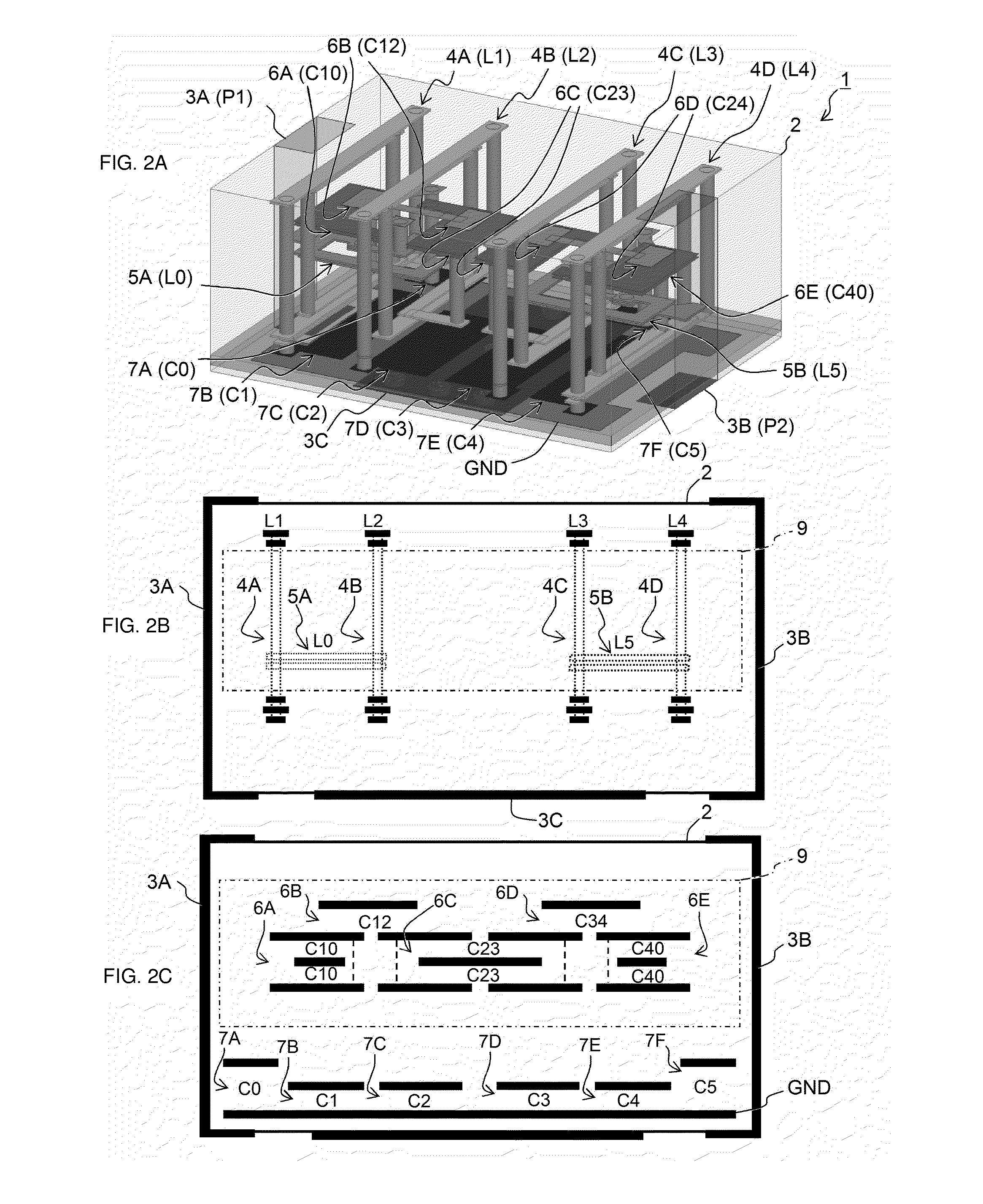 High frequency component and filter component