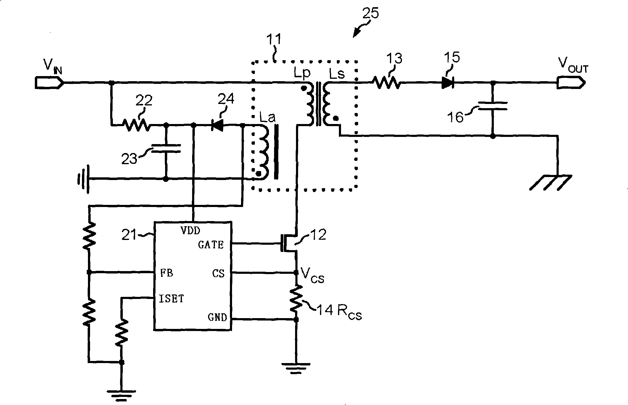 Constant current and voltage controller in a four-pin package with dual-use pin ane method thereof