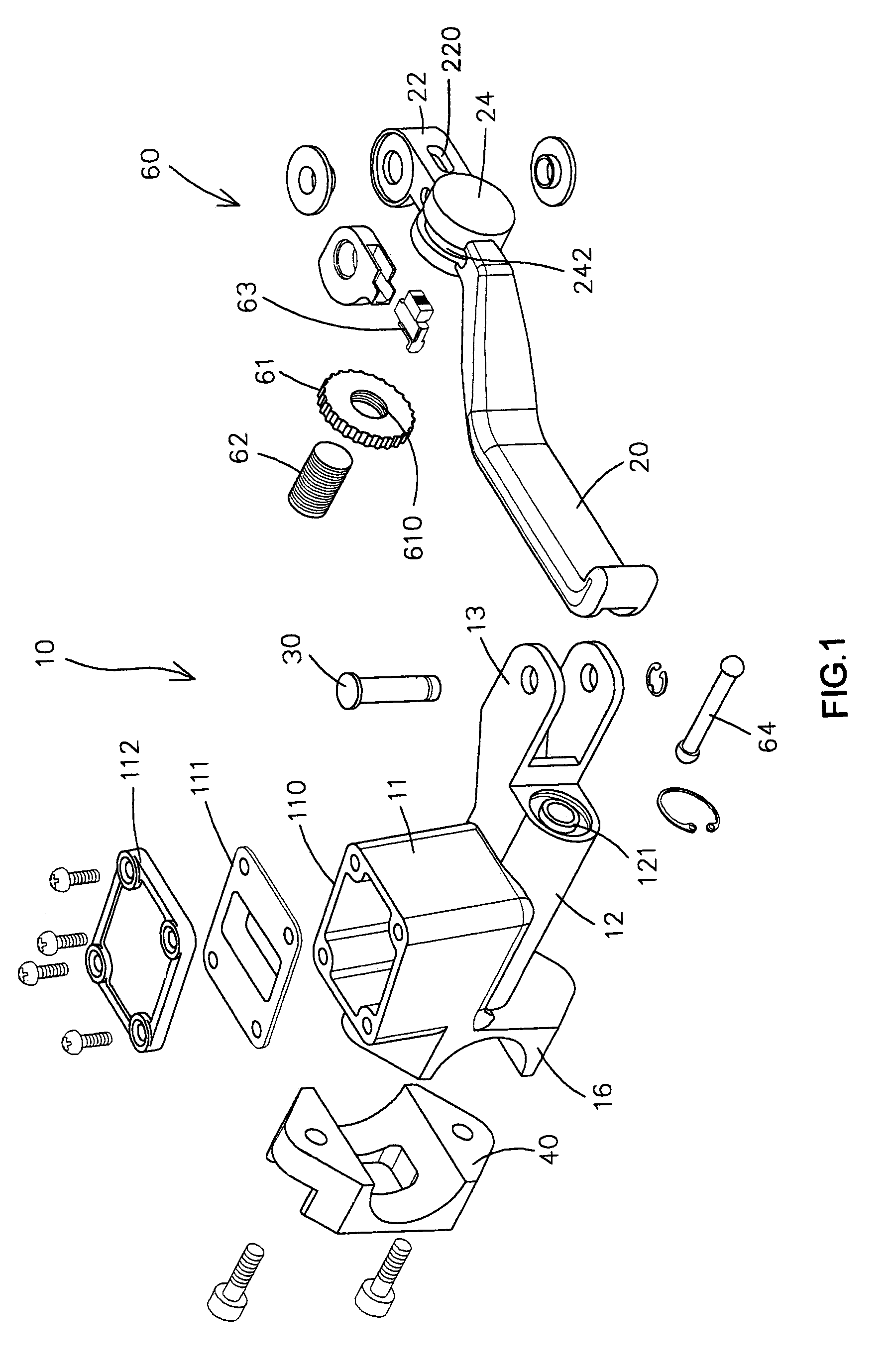 Hydraulic brake lever for a bicycle