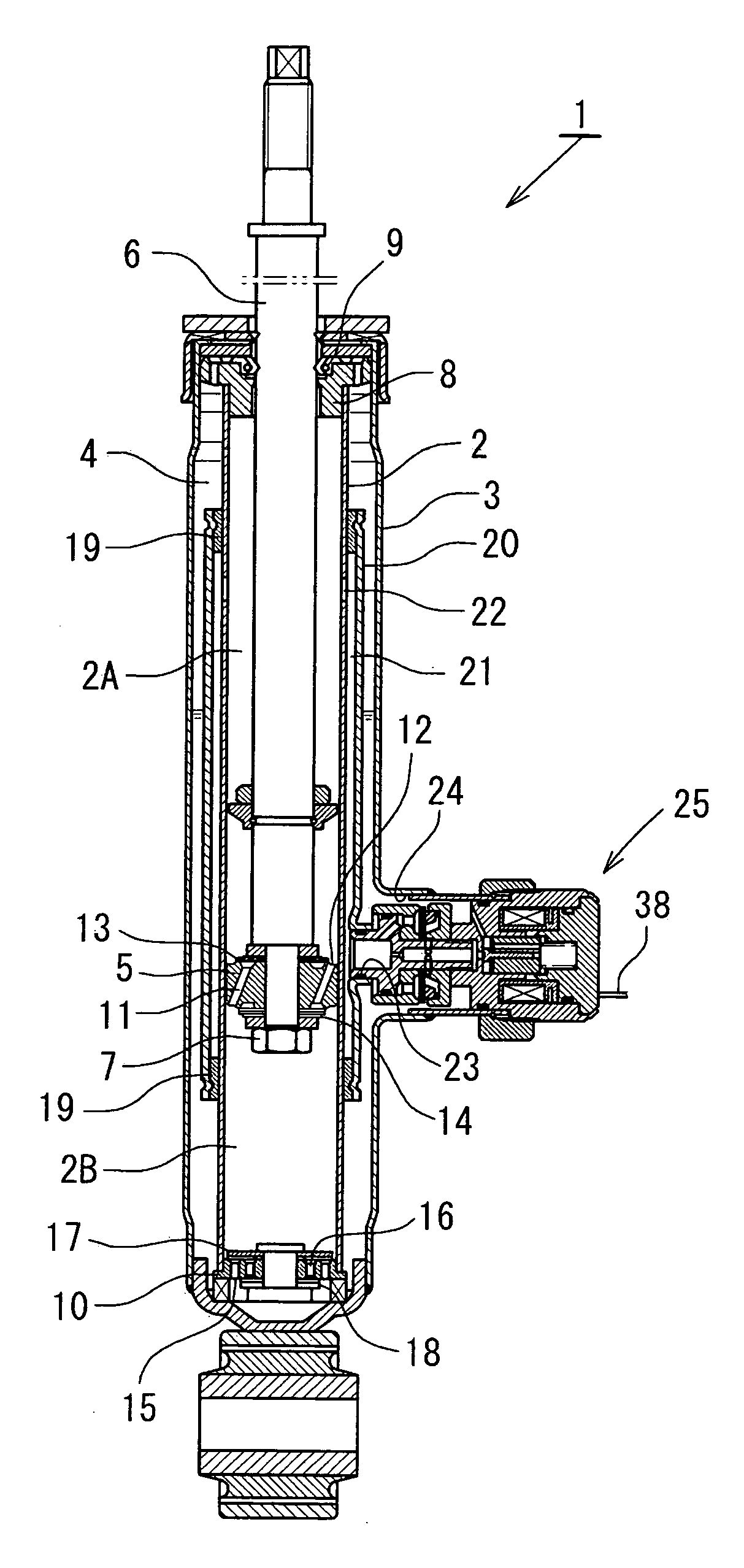 Damping force adjustable shock absorber