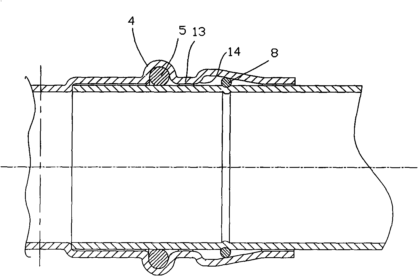 Directly-pushing connecting pipe joint