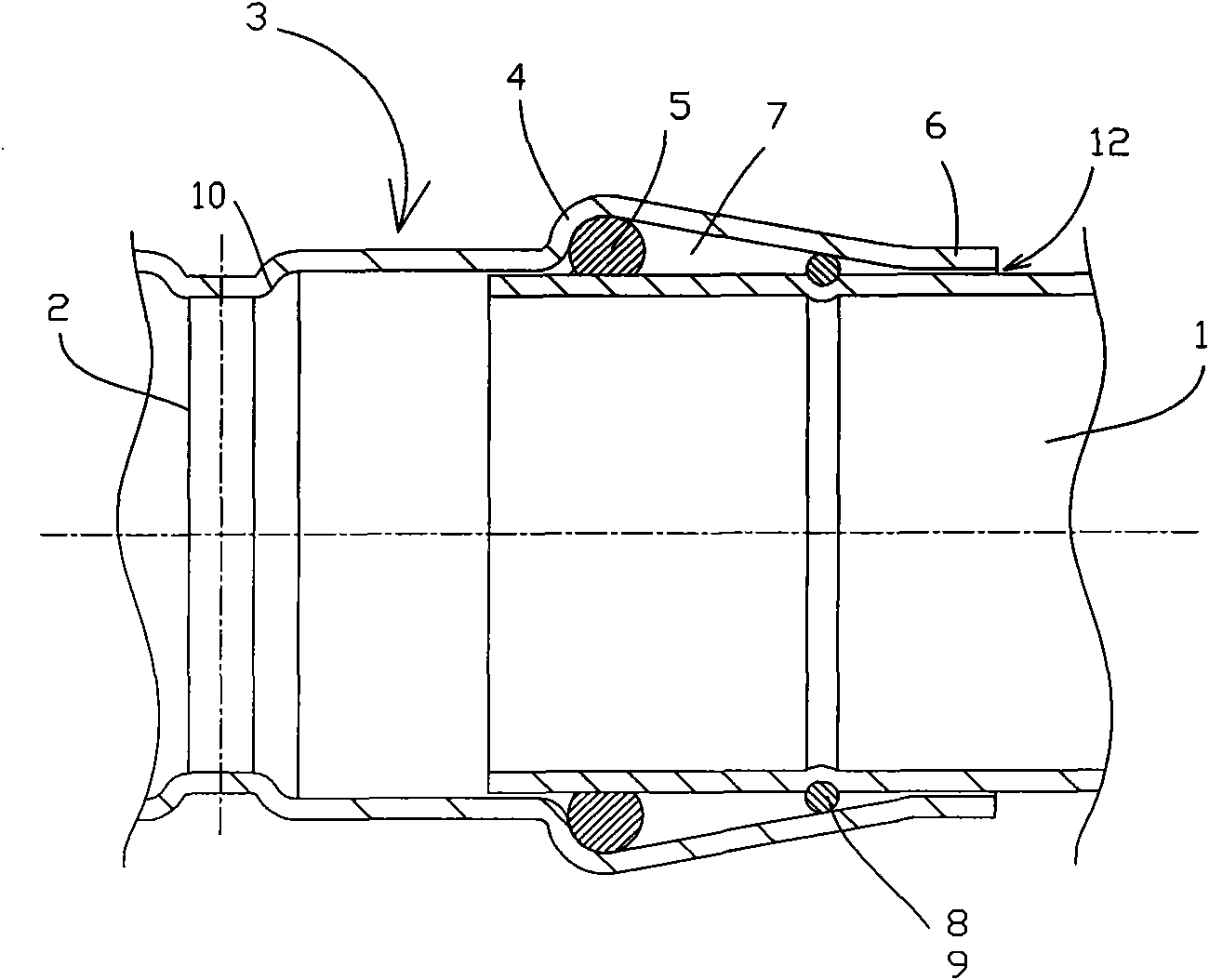 Directly-pushing connecting pipe joint