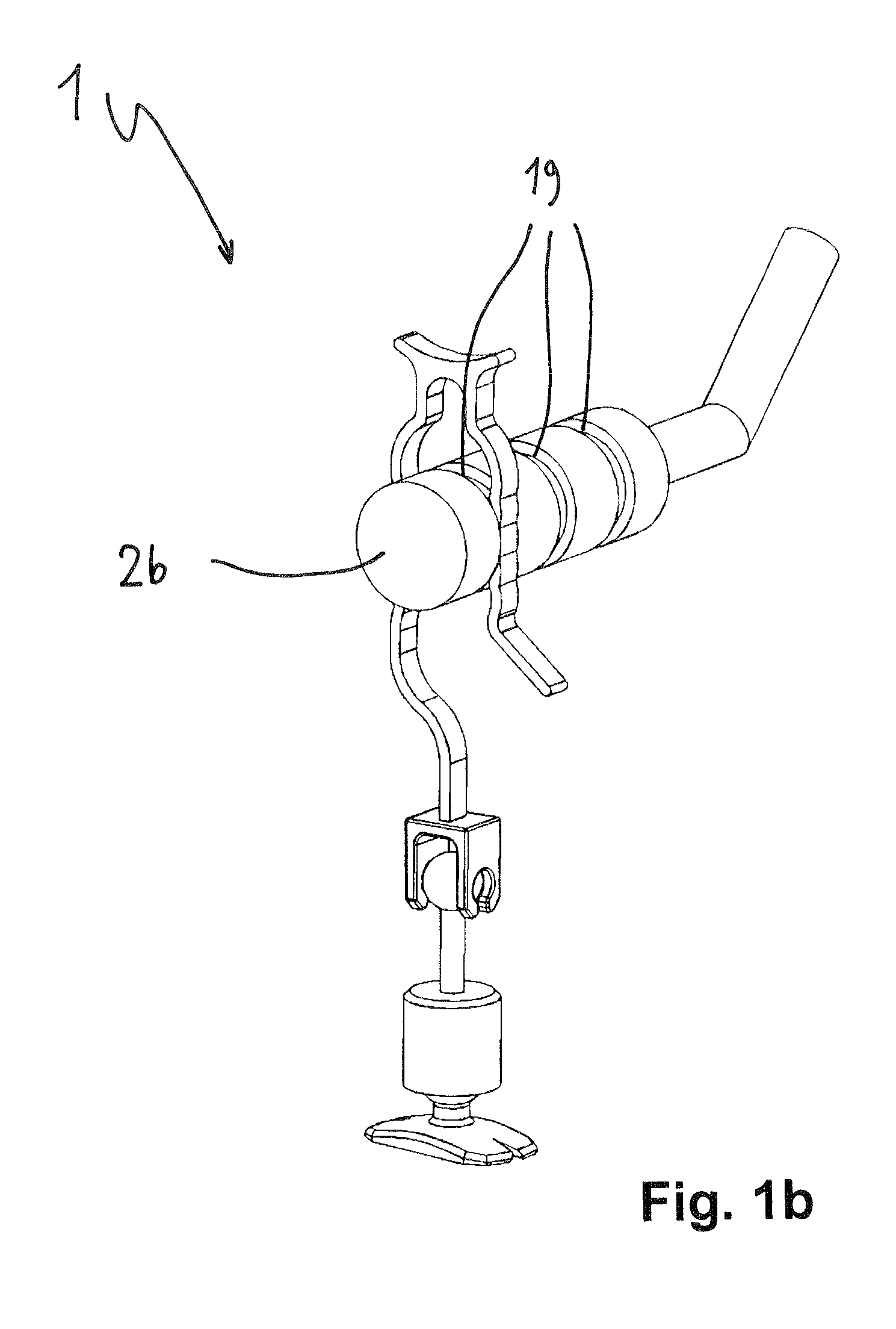 Device for variable-length fixing of the actuator end piece of an active hearing implant in the middle ear