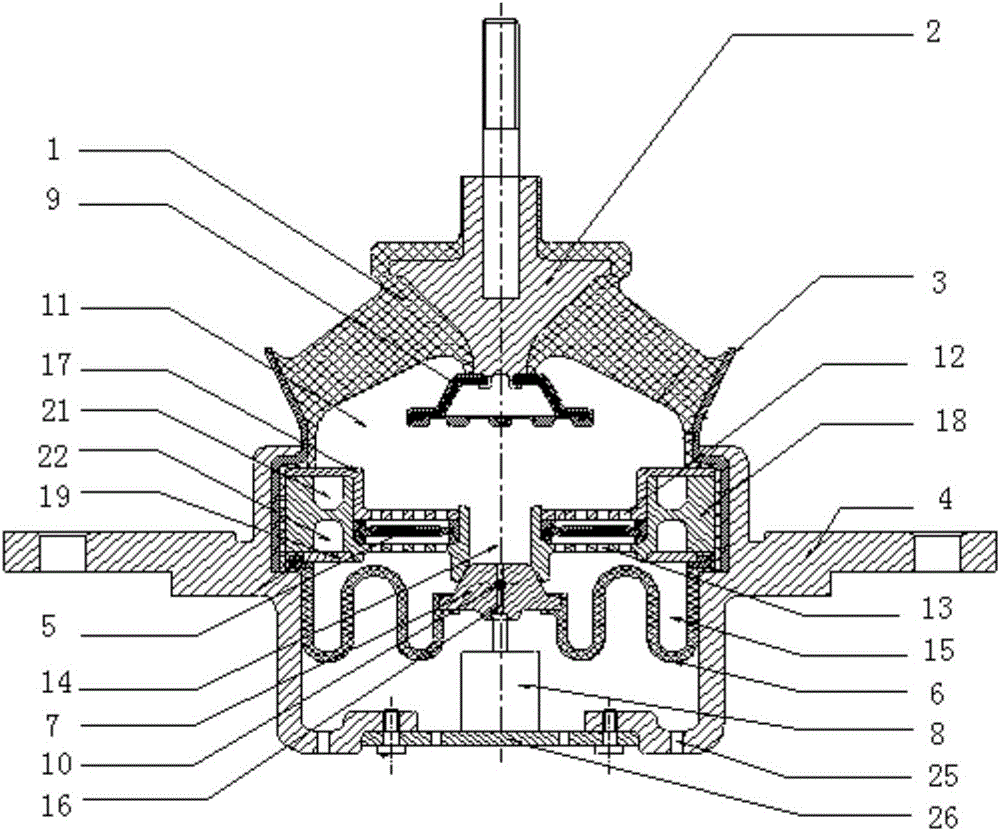 Runner-variable semi-active mount