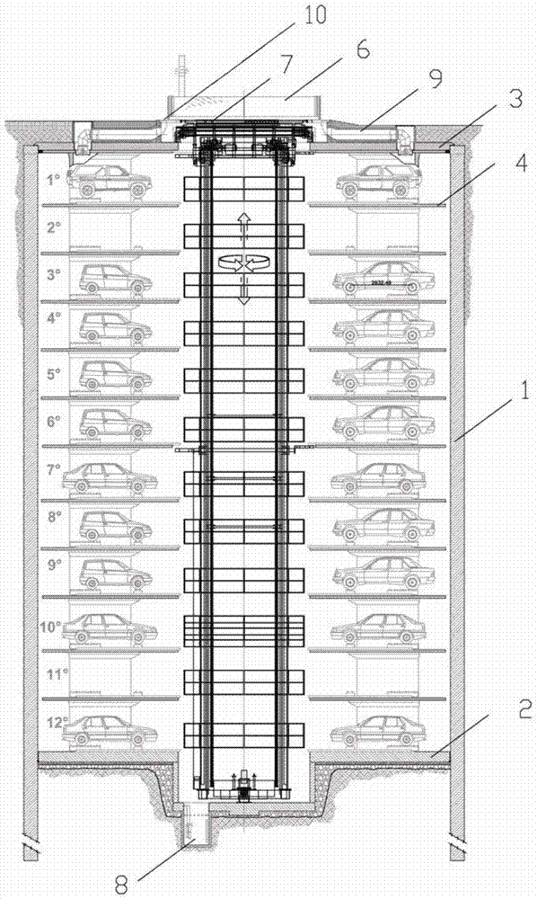 Small car deep underground remote accurate control automatic parking and pick-up circular parking garage