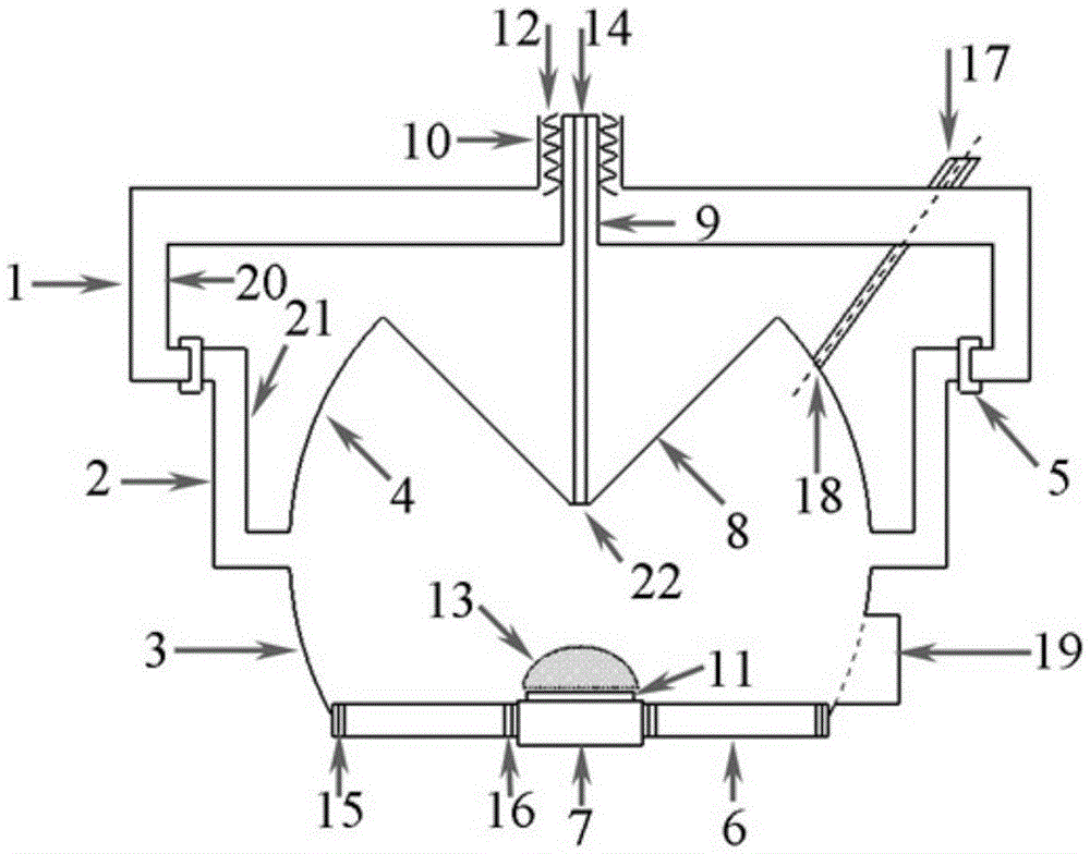 An ellipsoidal high-power microwave plasma diamond film deposition device