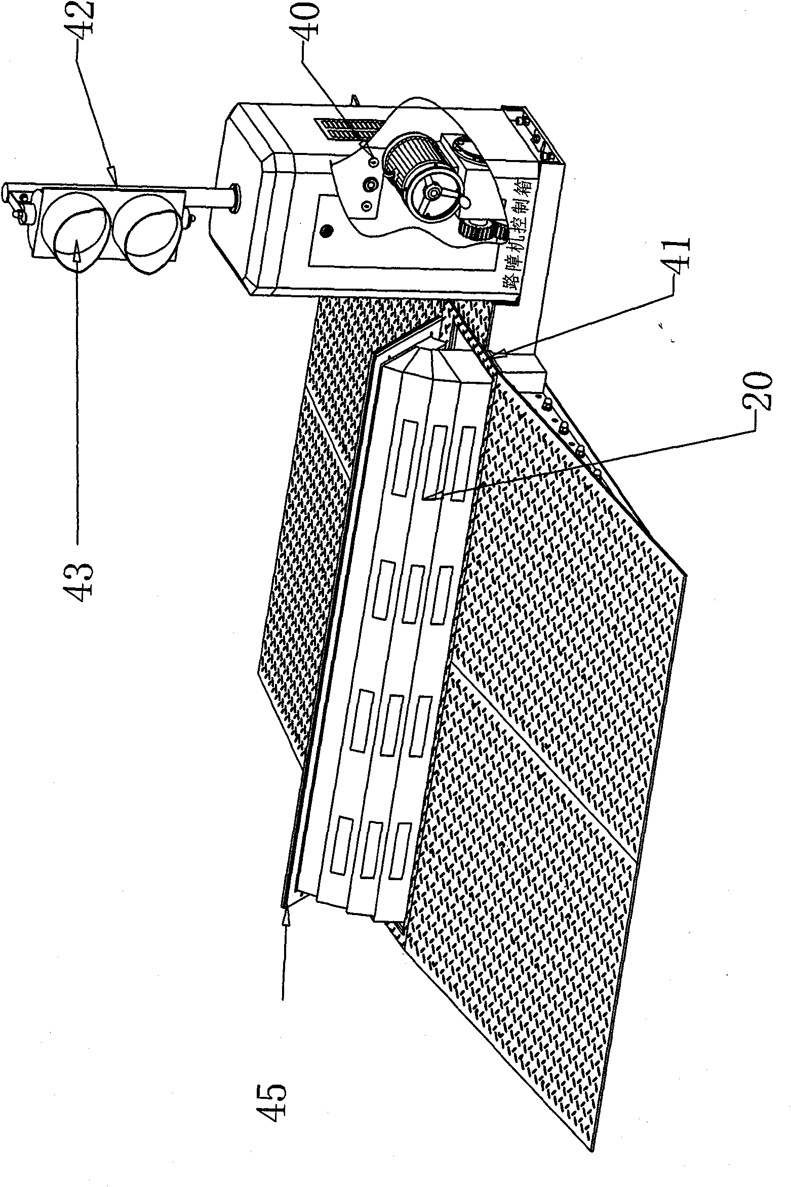 Ground type roadblock machine