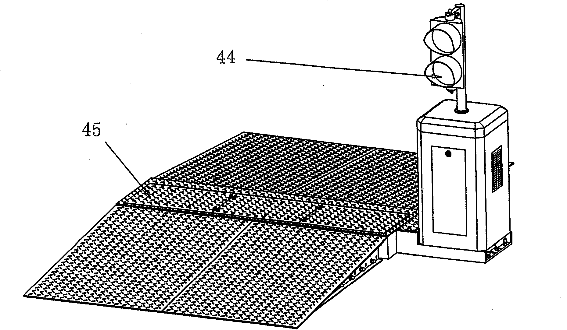 Ground type roadblock machine