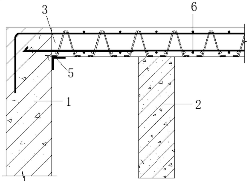 Structure and construction method of small-space floor support plate under roof reverse process construction