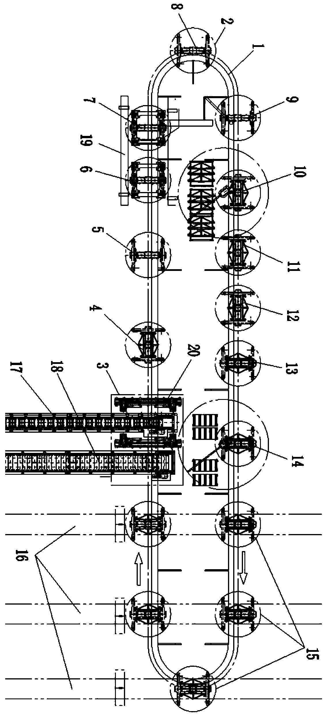 Bogie assembling and completing technology and swing bolster side frame assembling machine