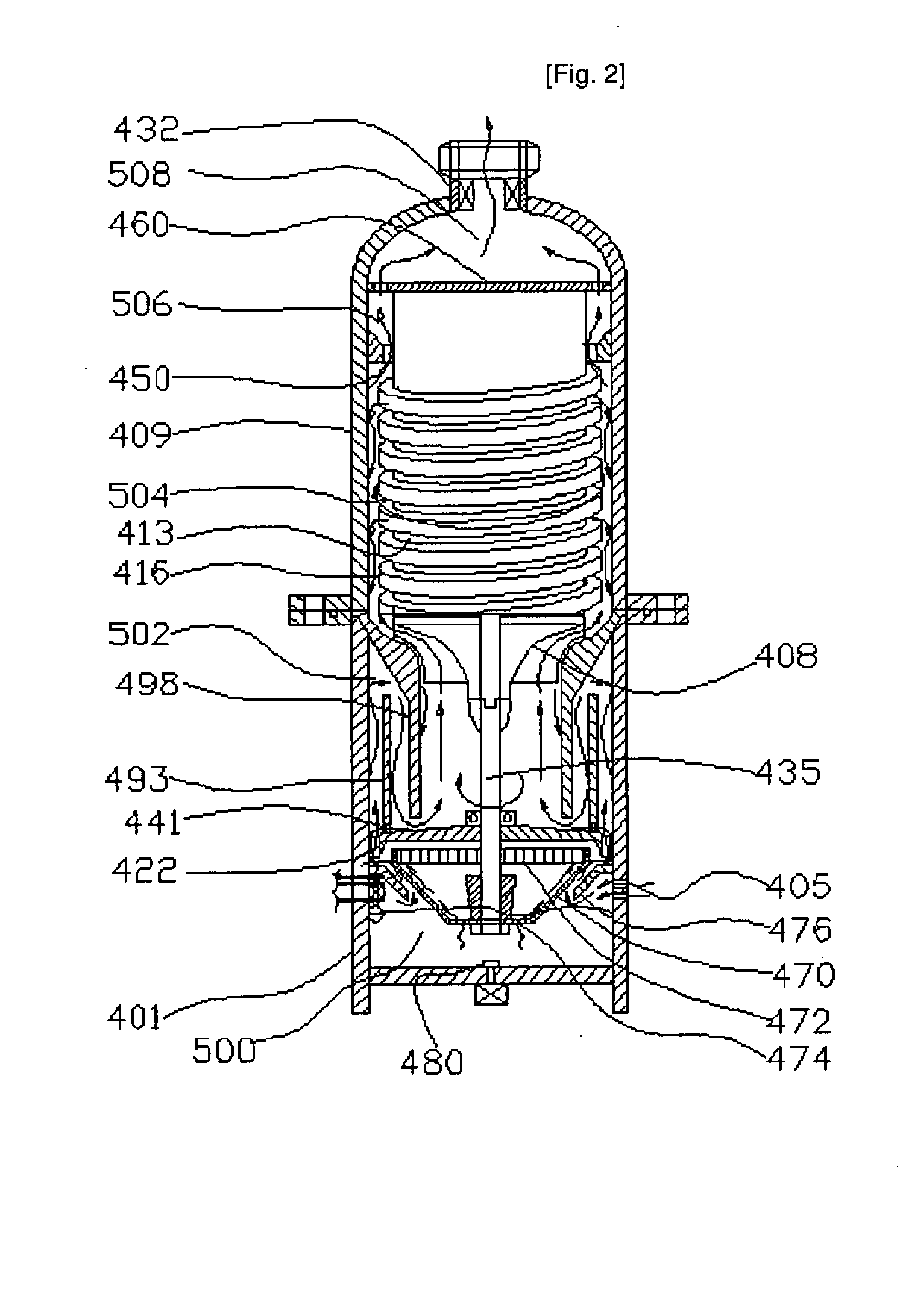 Centrifugal Wet Type Air Cleaner Utilizing a Spin Vaporizer and a Spiralon the Basis of a Labyrinth Effect