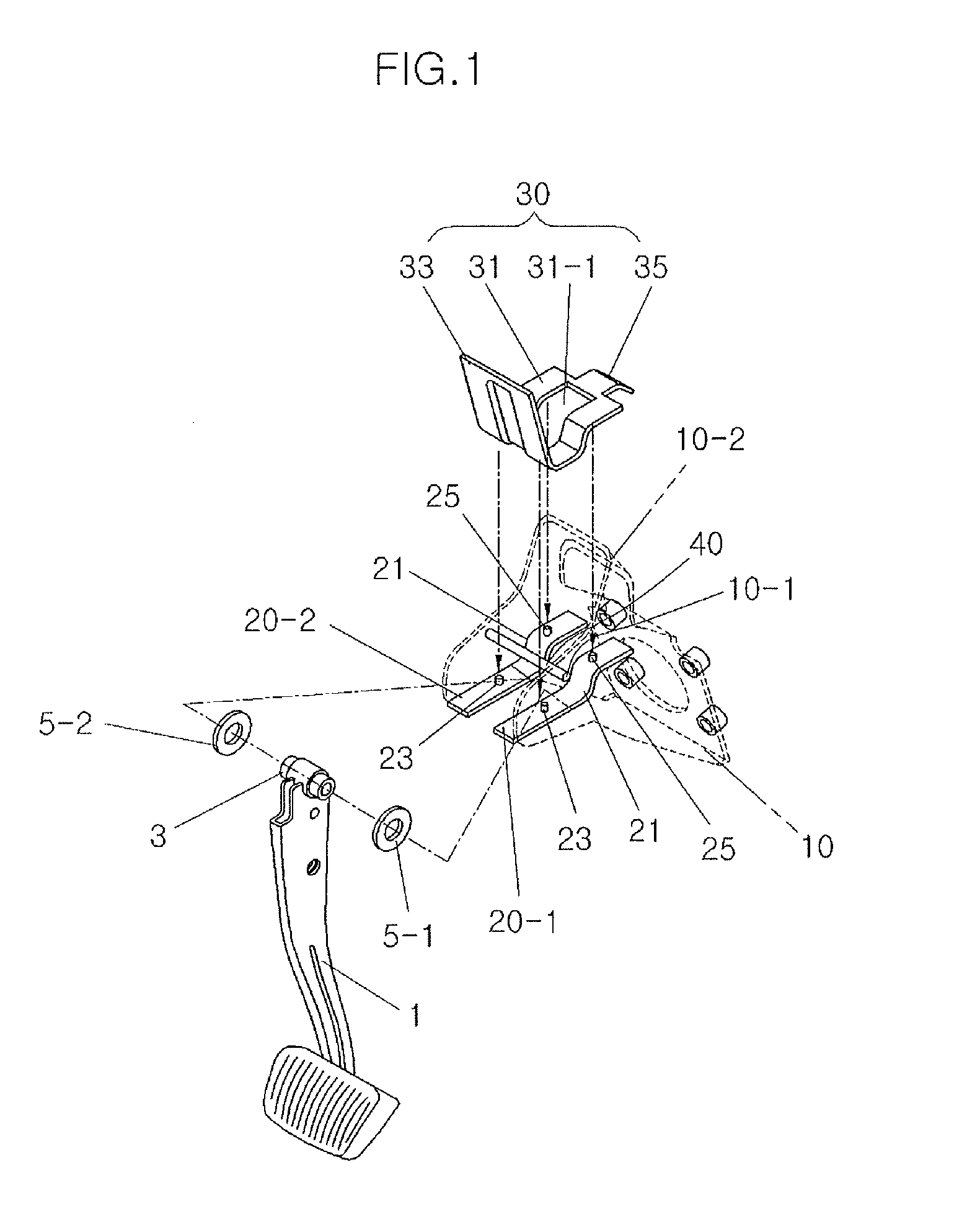 Driver's injury prevention type pedal