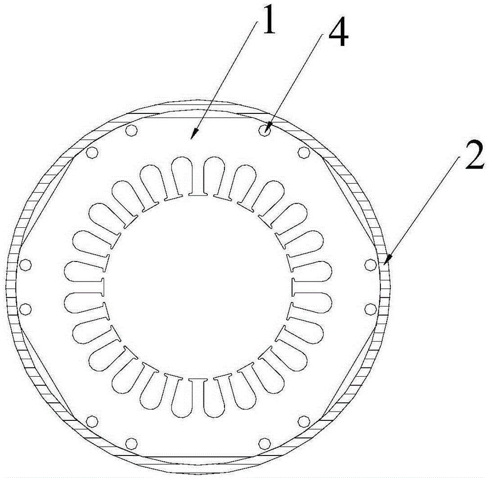 Motor core structure and air-conditioning compressor with same