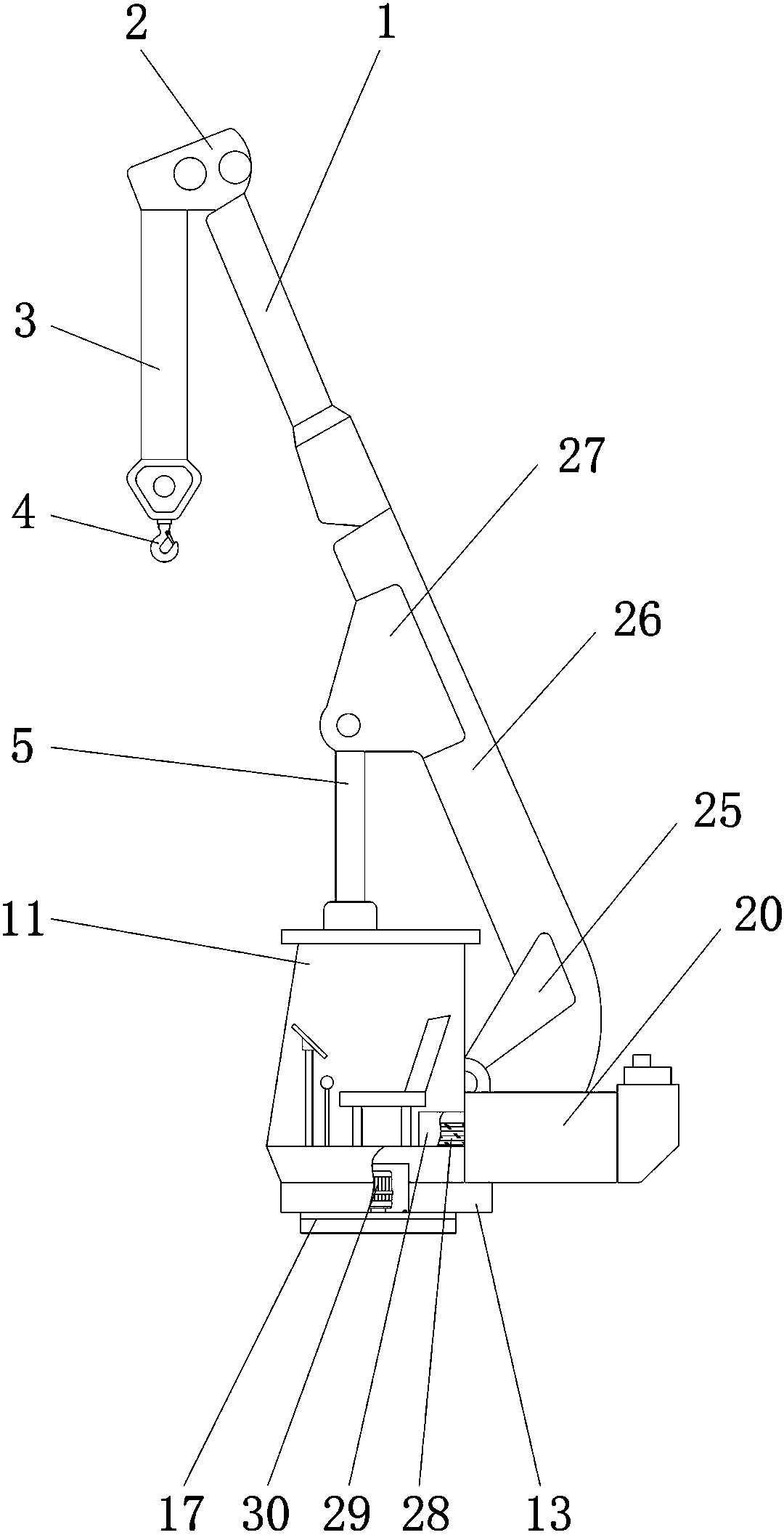 Hydraulic system of crane