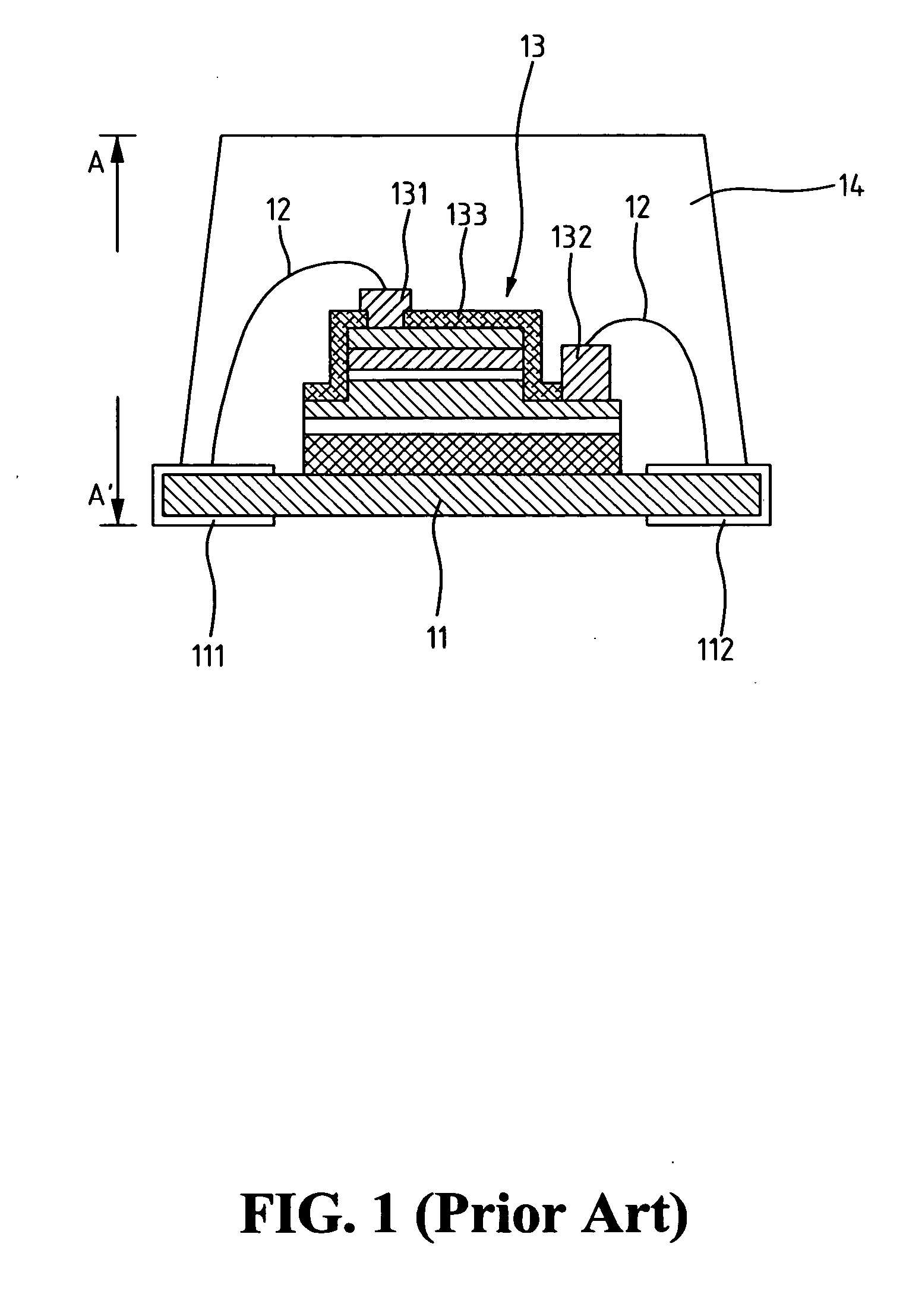 LED device with flip chip structure