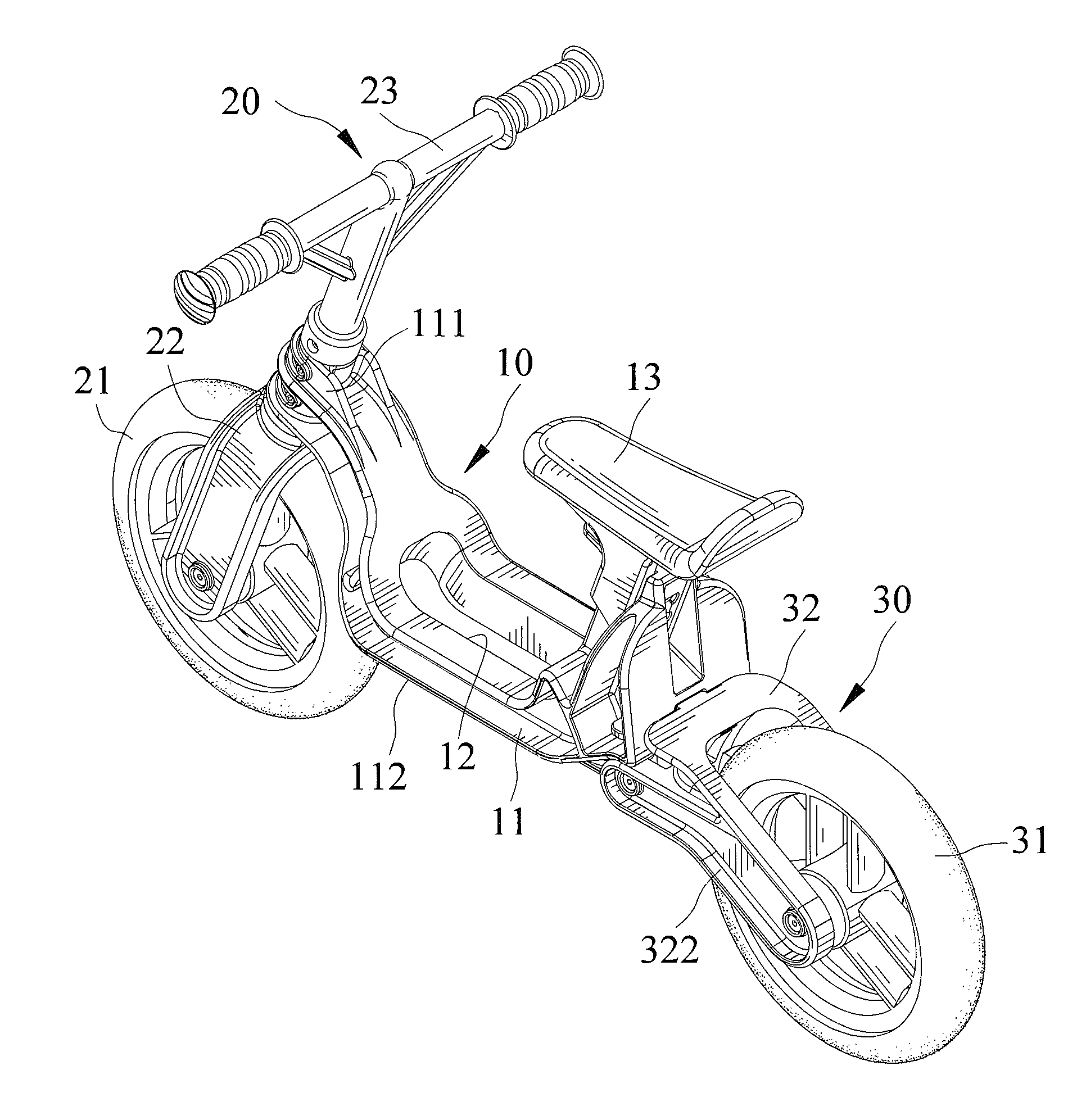 Folding balance bike