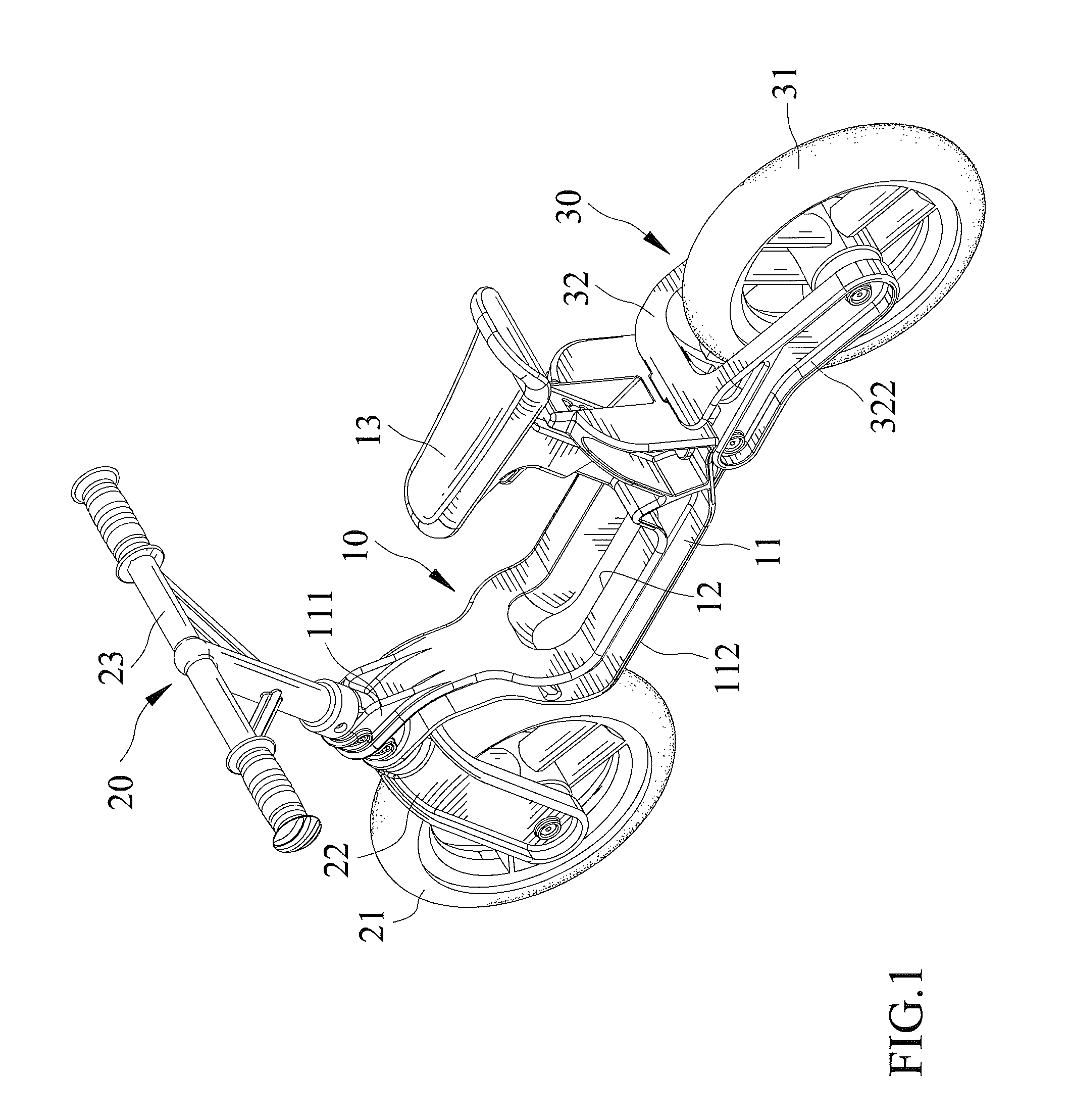 Folding balance bike