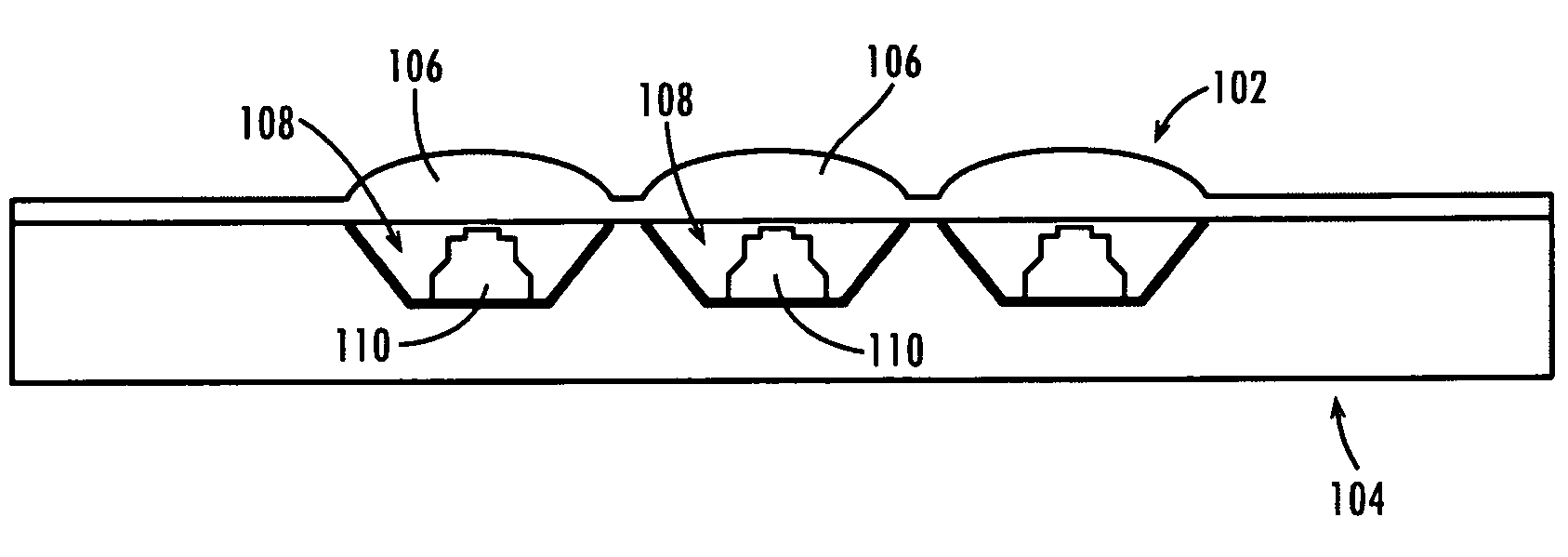 Micro-reflectors on a substrate for high-density LED array