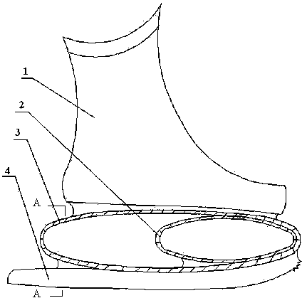 Elastic ice skate blade for figure skating