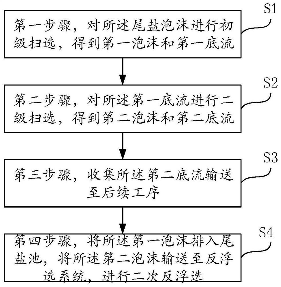 A method and system for utilizing reverse flotation tail salt foam