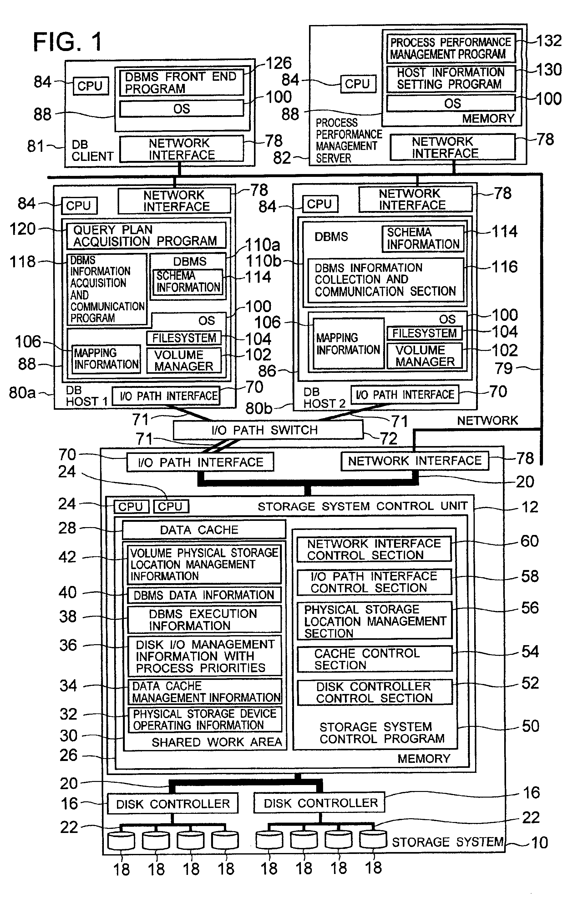 Storage system having means for acquiring execution information of database management system