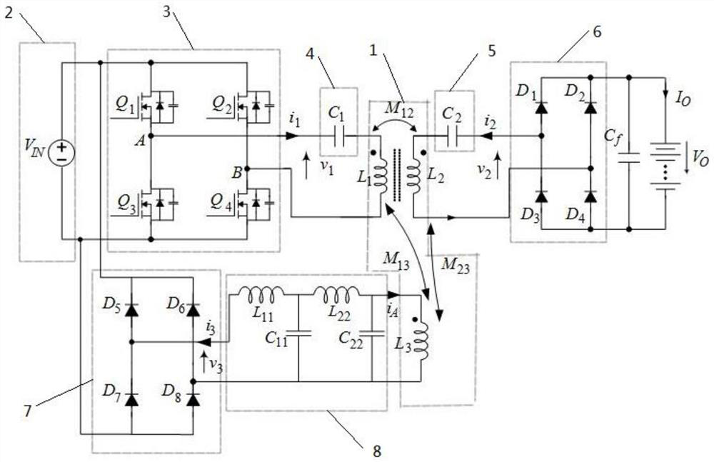 A three-coil wireless battery charging system with adaptive battery charging curve