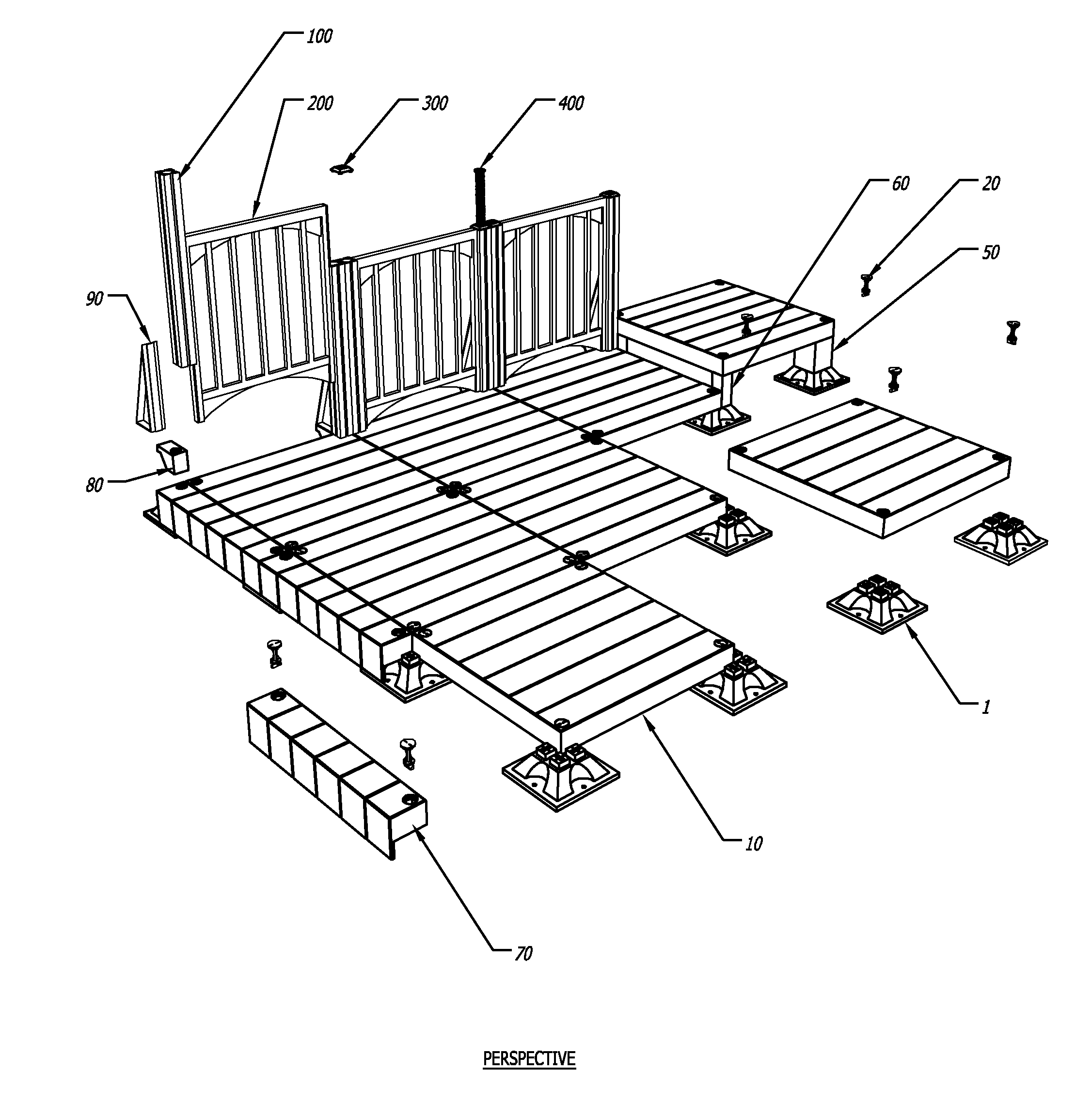 Modular, Portable, Interlocking Decking System