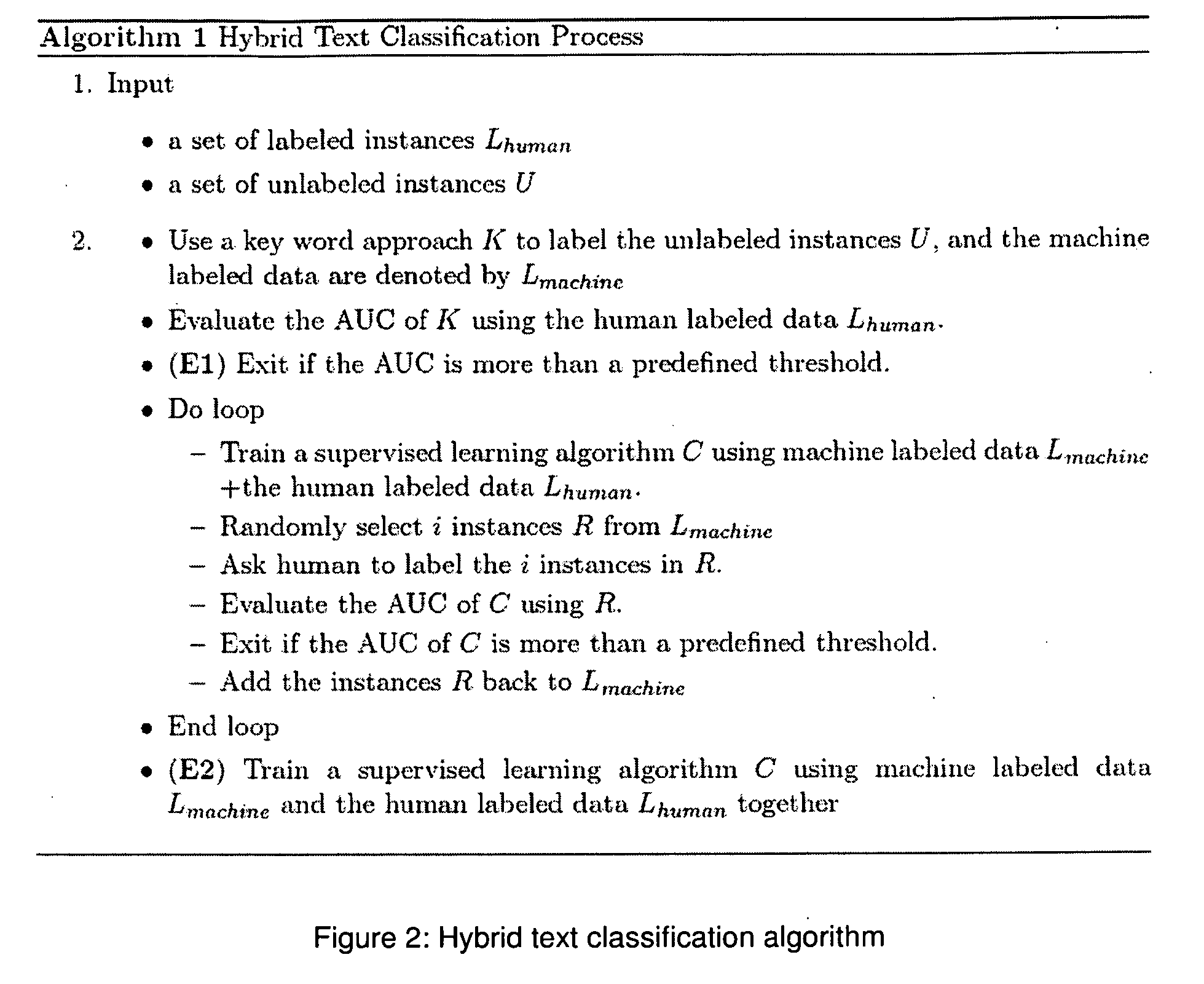 Method and system for hybrid text classification