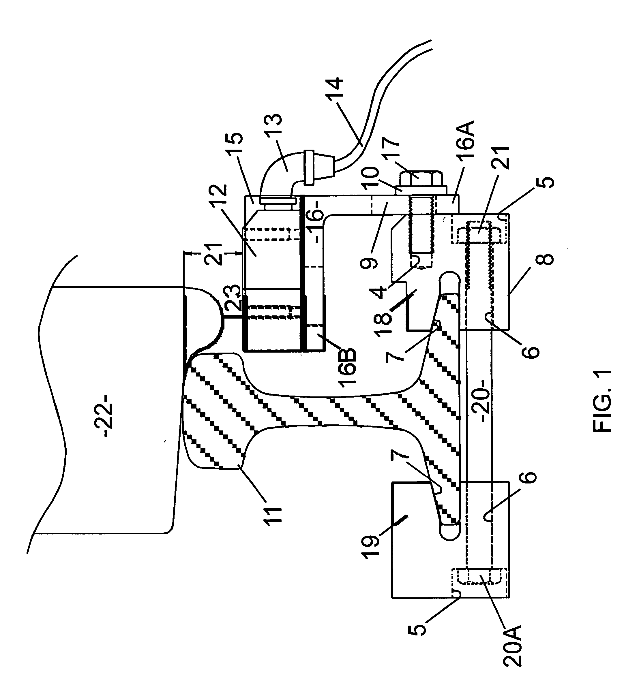 Wheel sensor assembly for rail base mounting