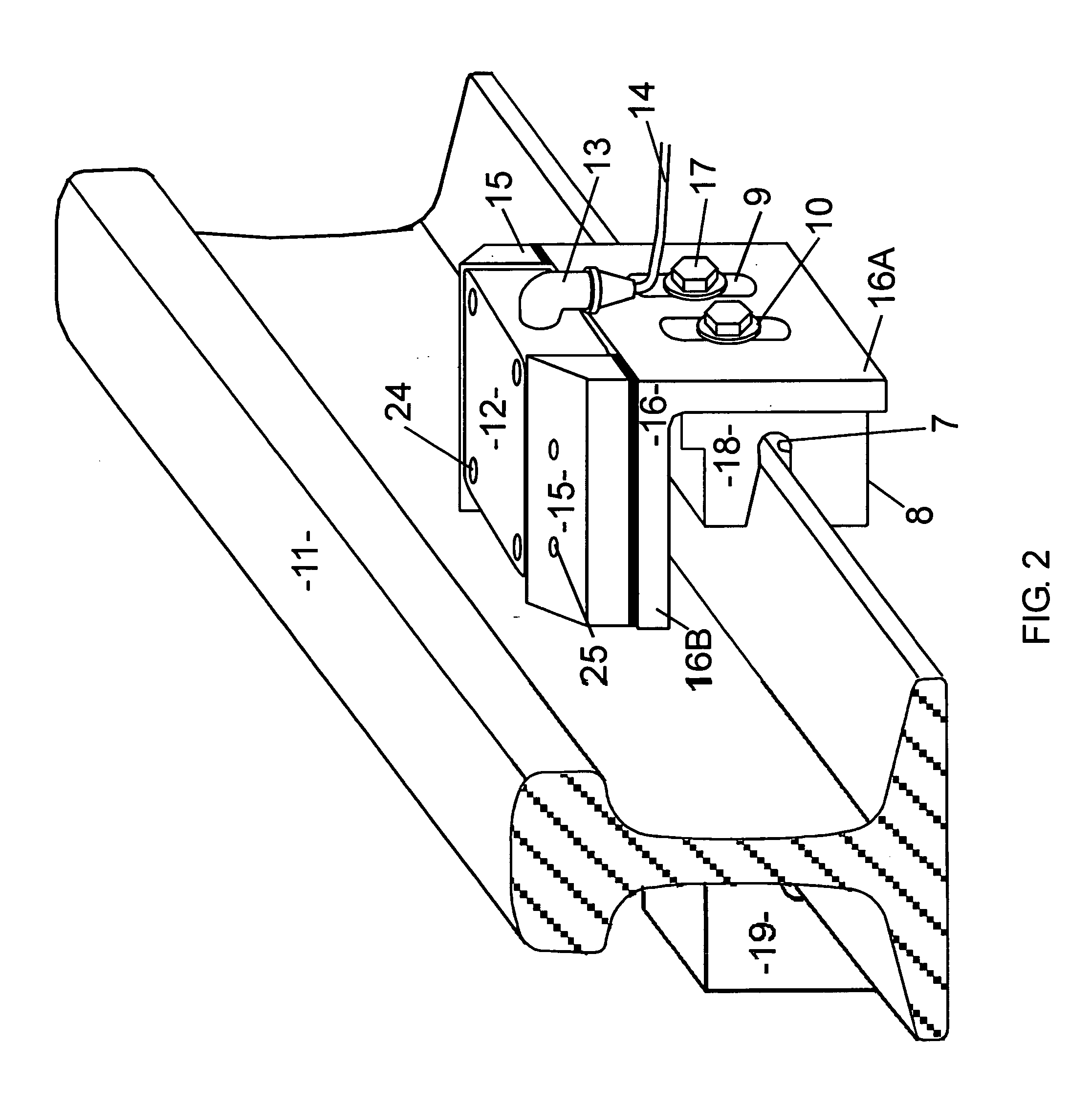 Wheel sensor assembly for rail base mounting