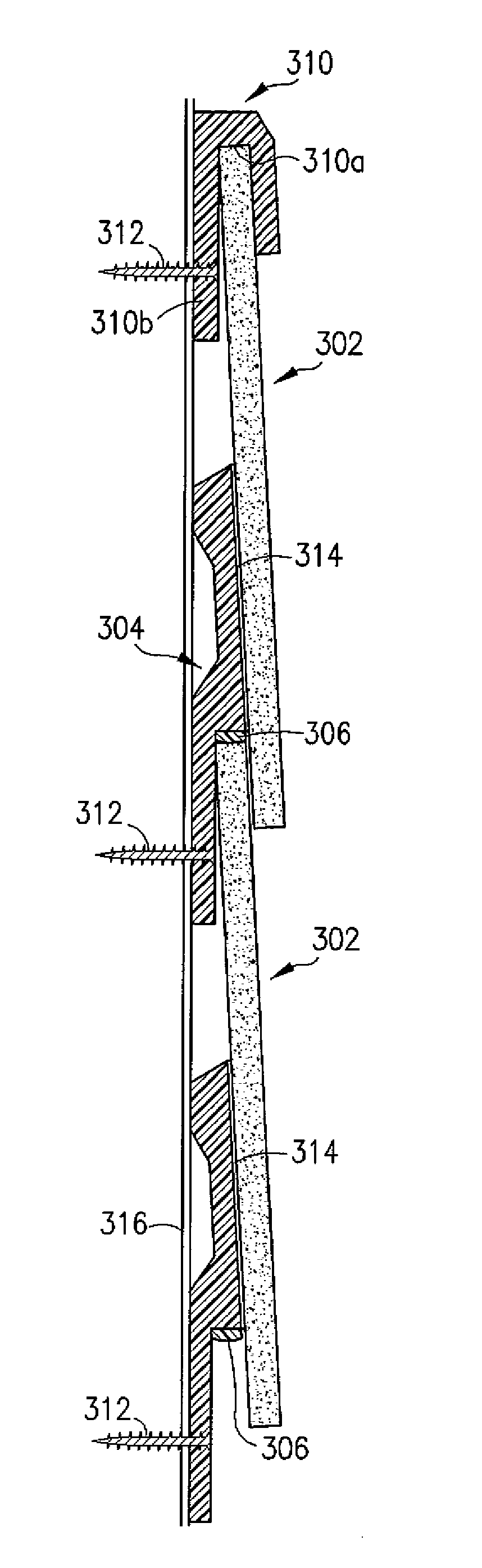 Panels including trap lock adaptor strips