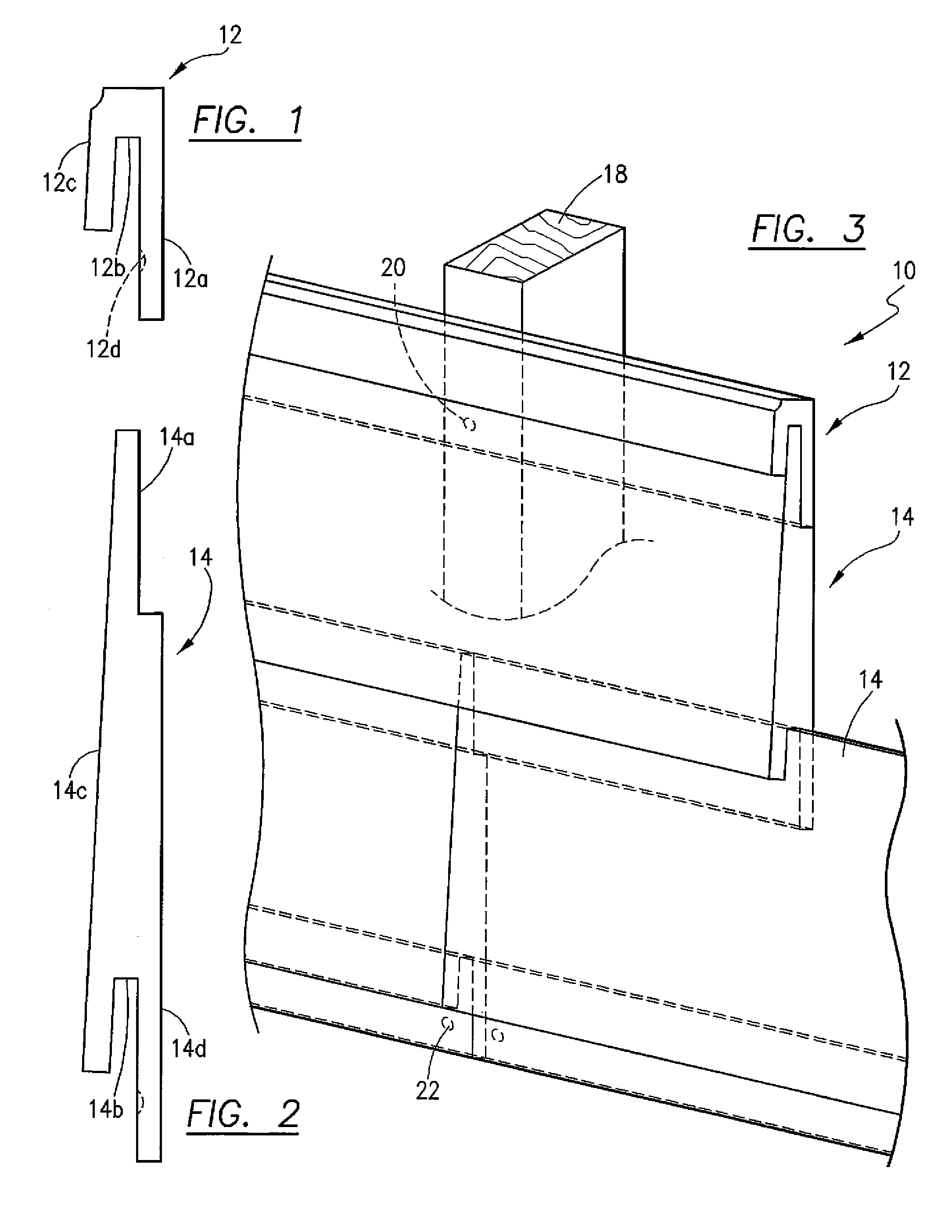 Panels including trap lock adaptor strips