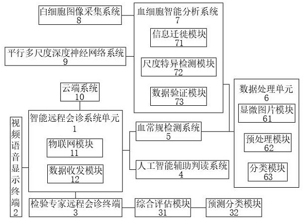 Intelligent remote consultation system for blood cell detection