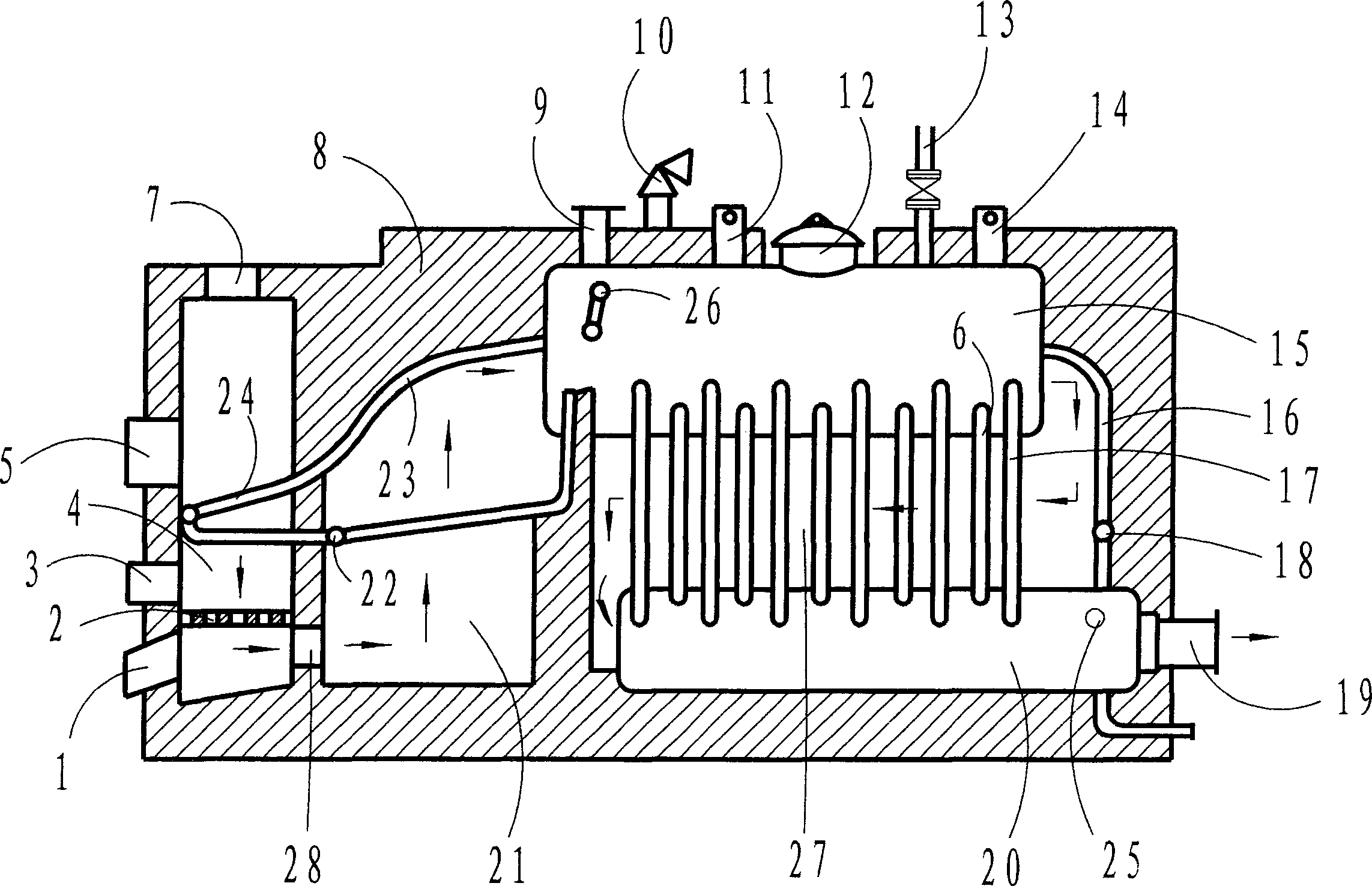 Horizontal double-layer grate back firing boiler