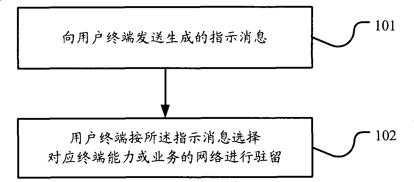 Method for resident network, network system, network side apparatus and user terminal