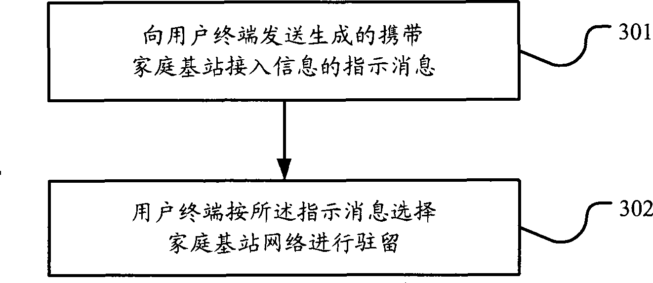 Method for resident network, network system, network side apparatus and user terminal