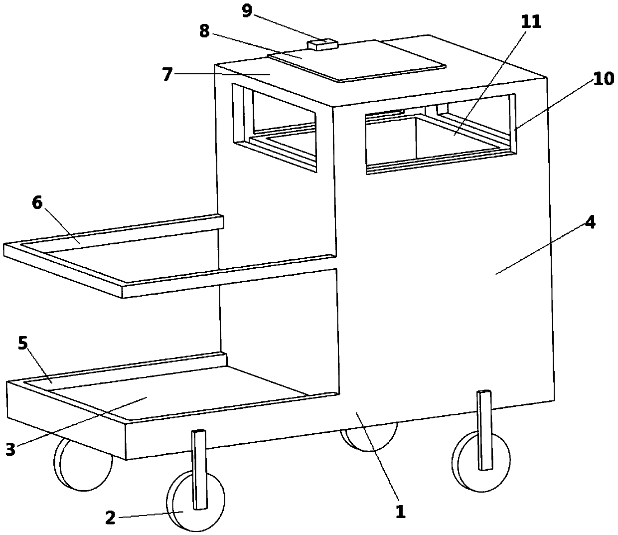 Ink color mixing trolley