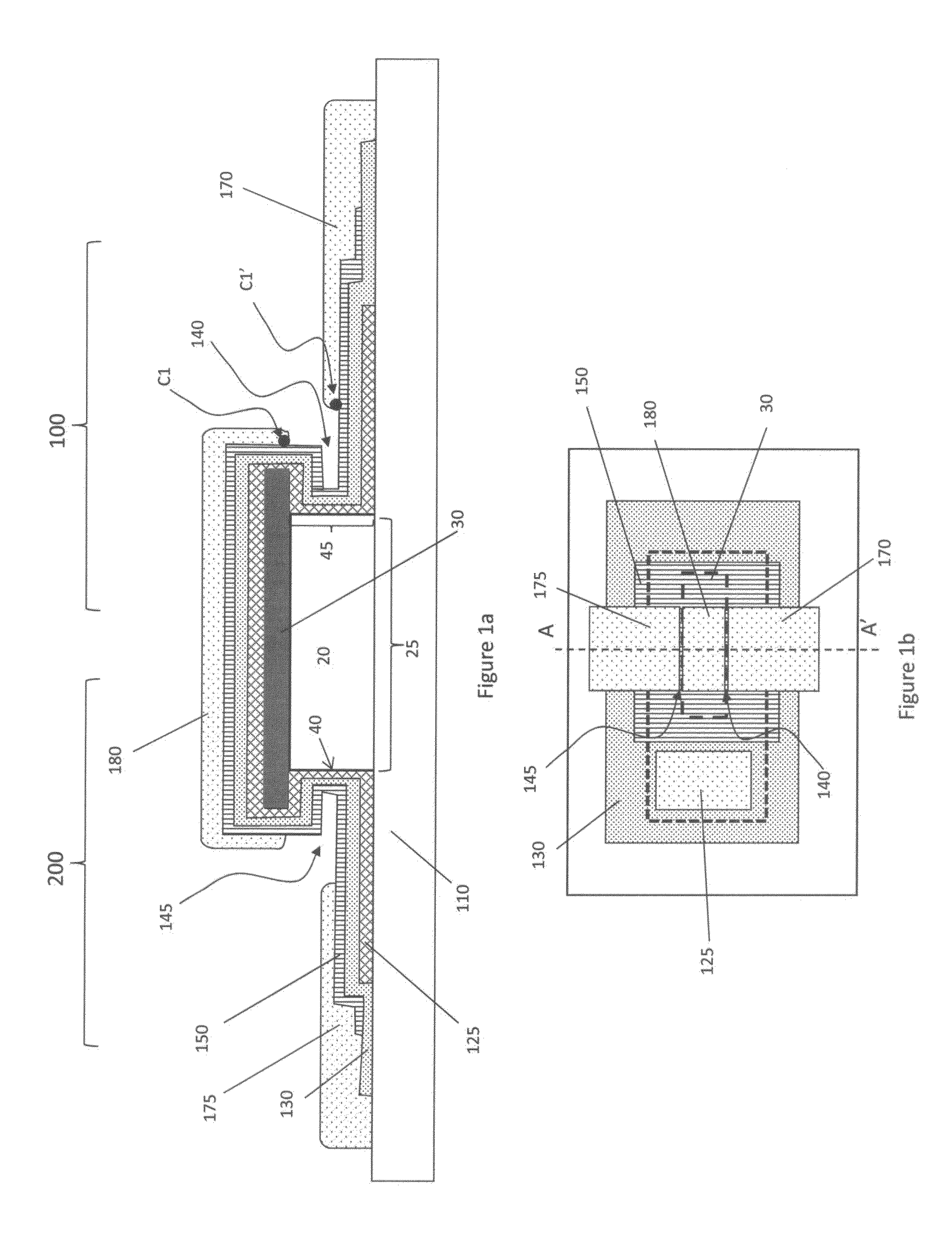 Vertically spaced electrode structure