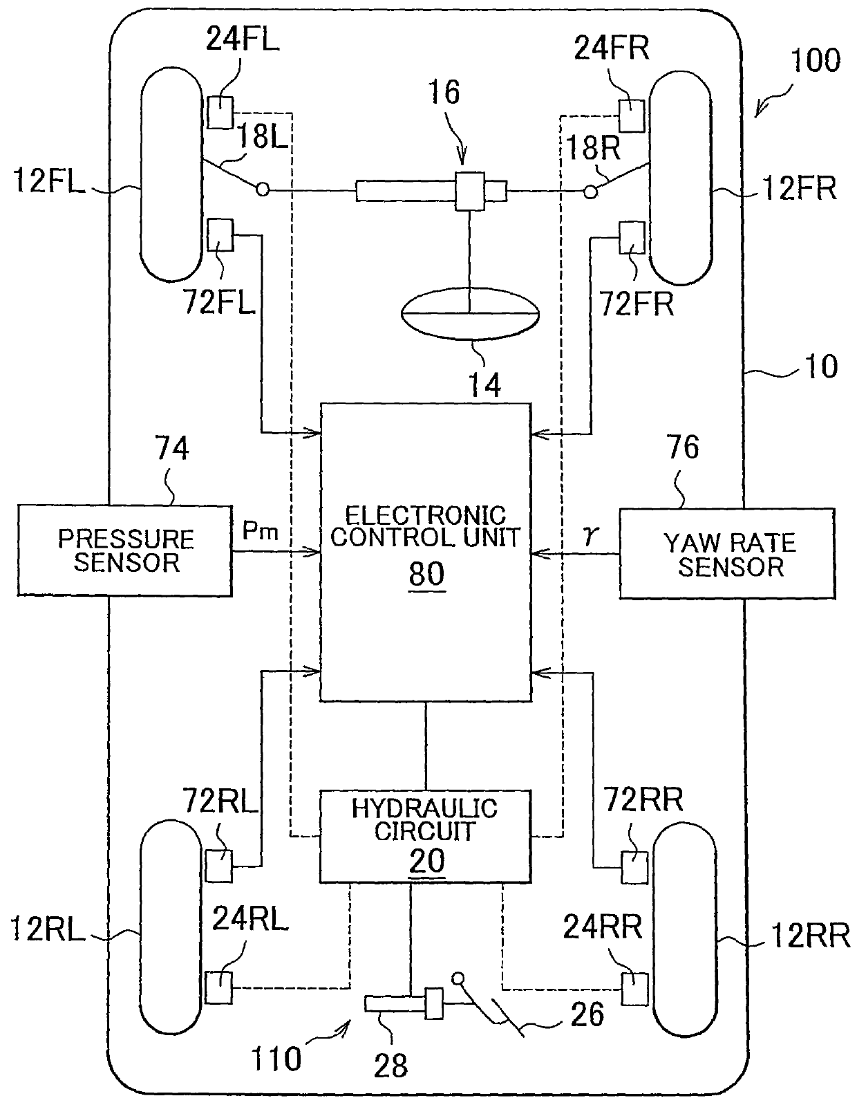 Brake force control apparatus for vehicle and brake force control method for vehicle