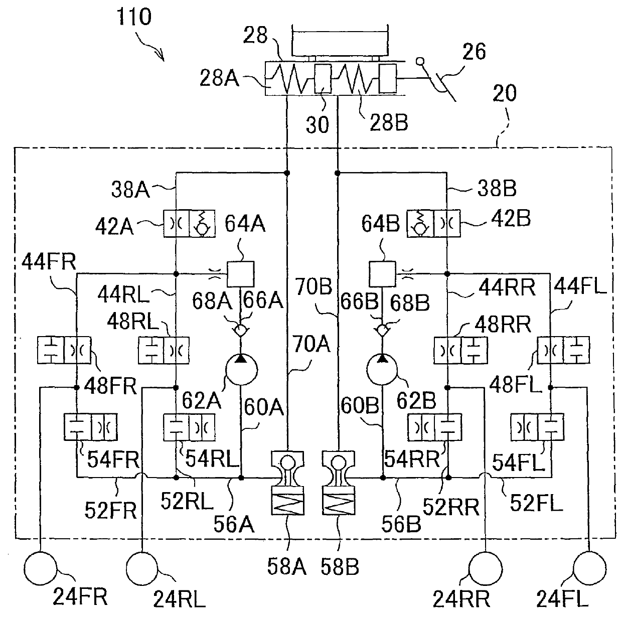 Brake force control apparatus for vehicle and brake force control method for vehicle