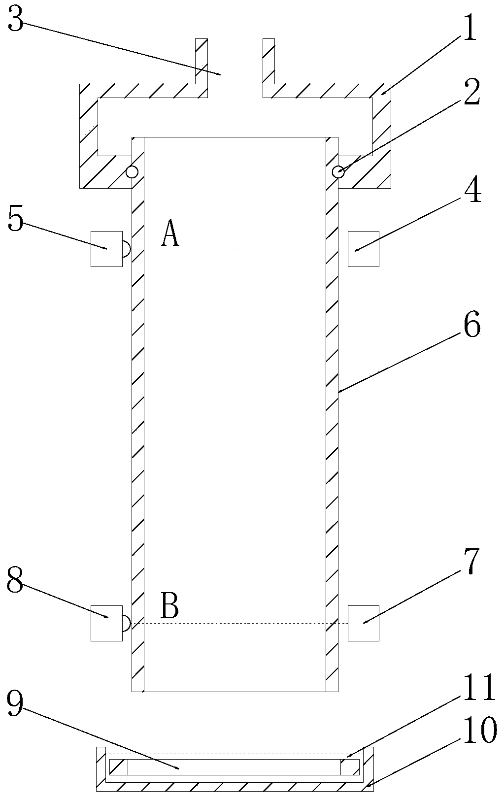 Soap film flowmeter for measuring large flow