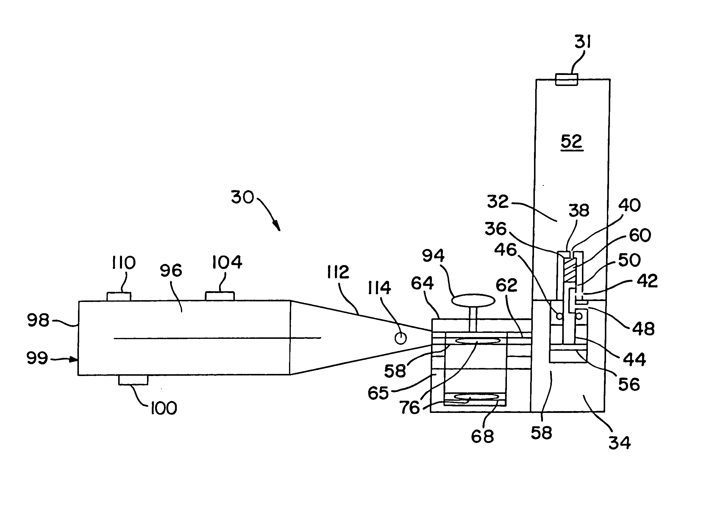 Portable gas operating inhaler