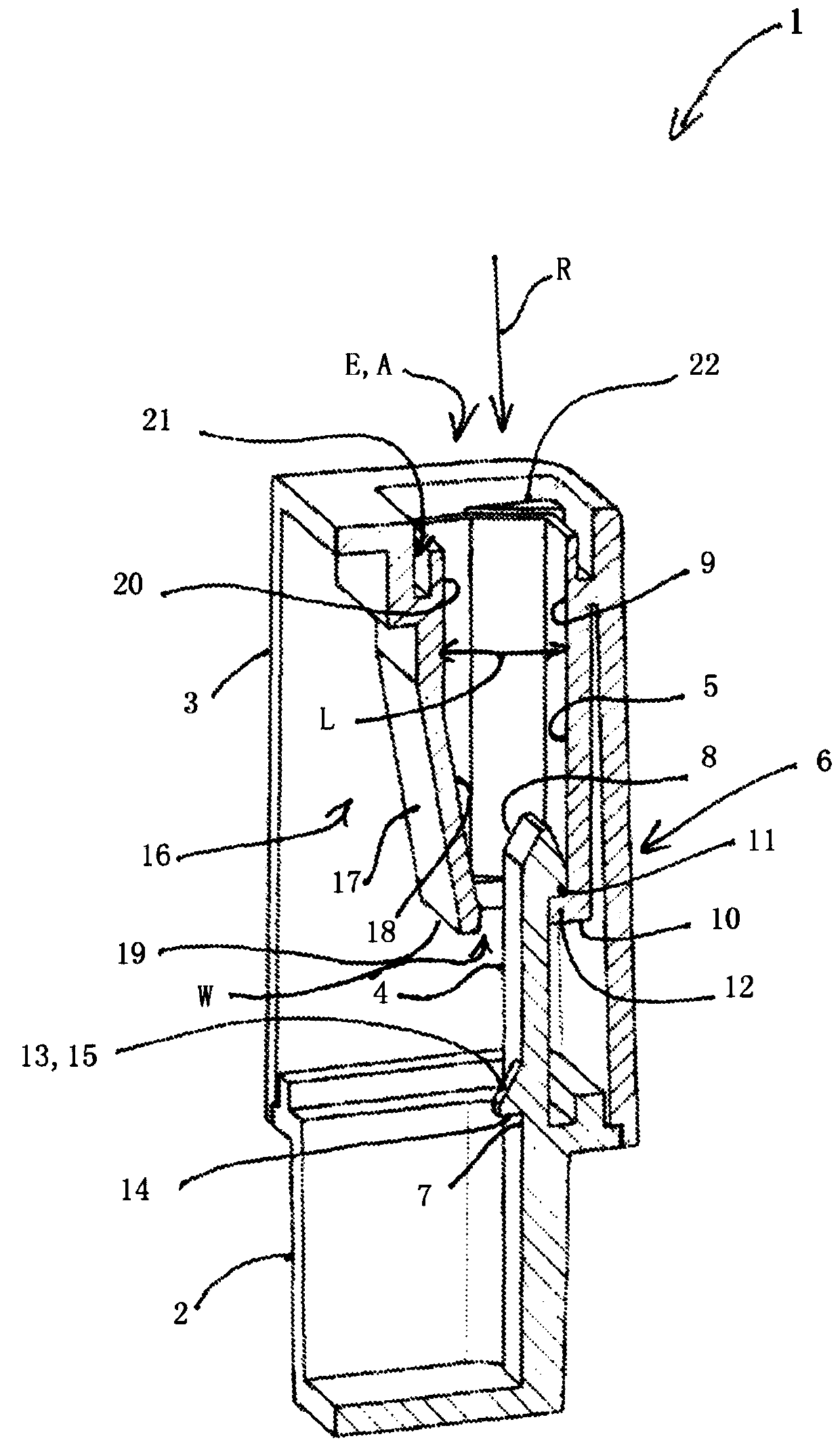 Multipart housing for consumption meter and securing device for multipart housing