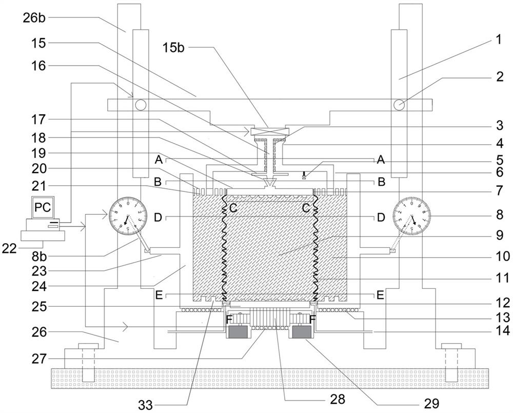 Internal-tangent external-resistance type barrel-shaped structural plane shearing instrument combined with 3D printing technology