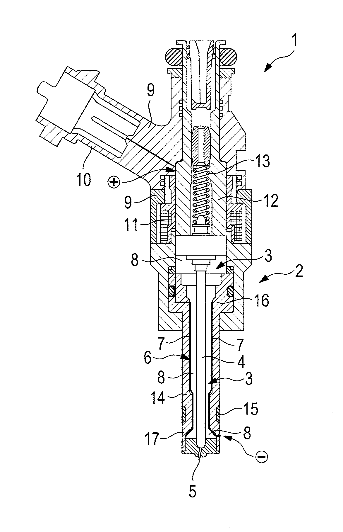 Heatable injector for fuel injection in an internal combustion engine