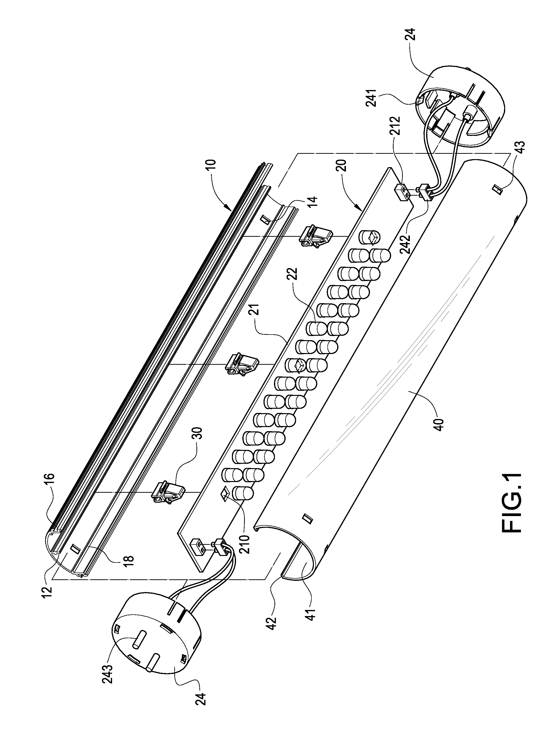 Assembly structure for LED lamp