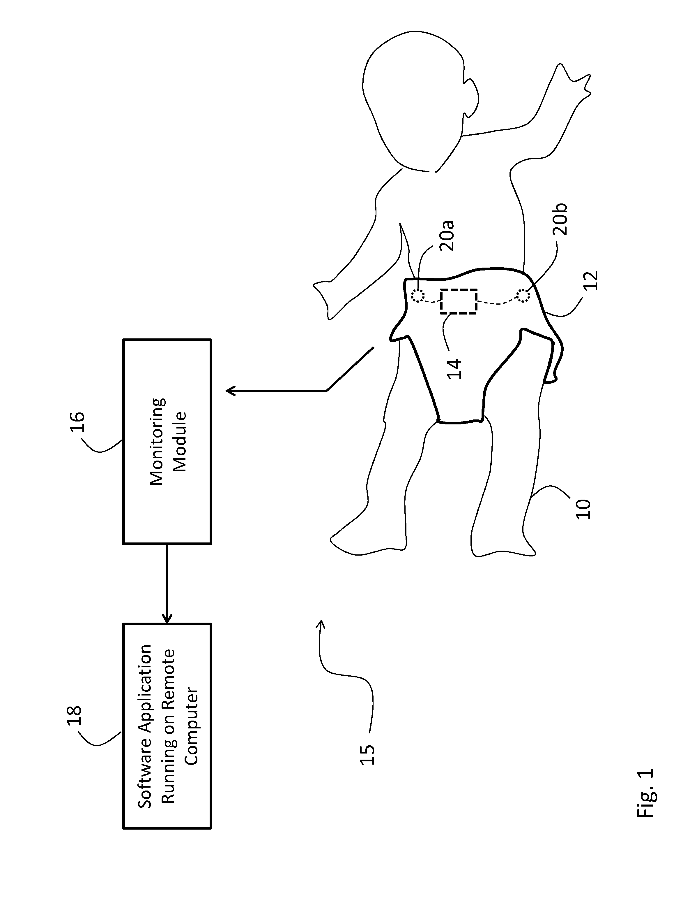 Vital sign monitoring system featuring electronic diaper