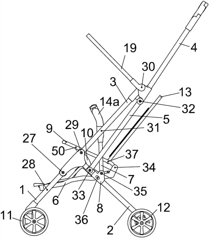 Foldable cart frame and foldable cart